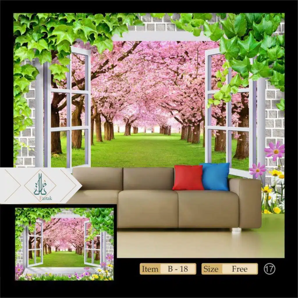 پوستر دیواری سه بعدی طرح پنجره B-18