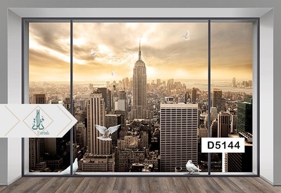 پوستر دیواری سه بعدی طرح پنجره D5144