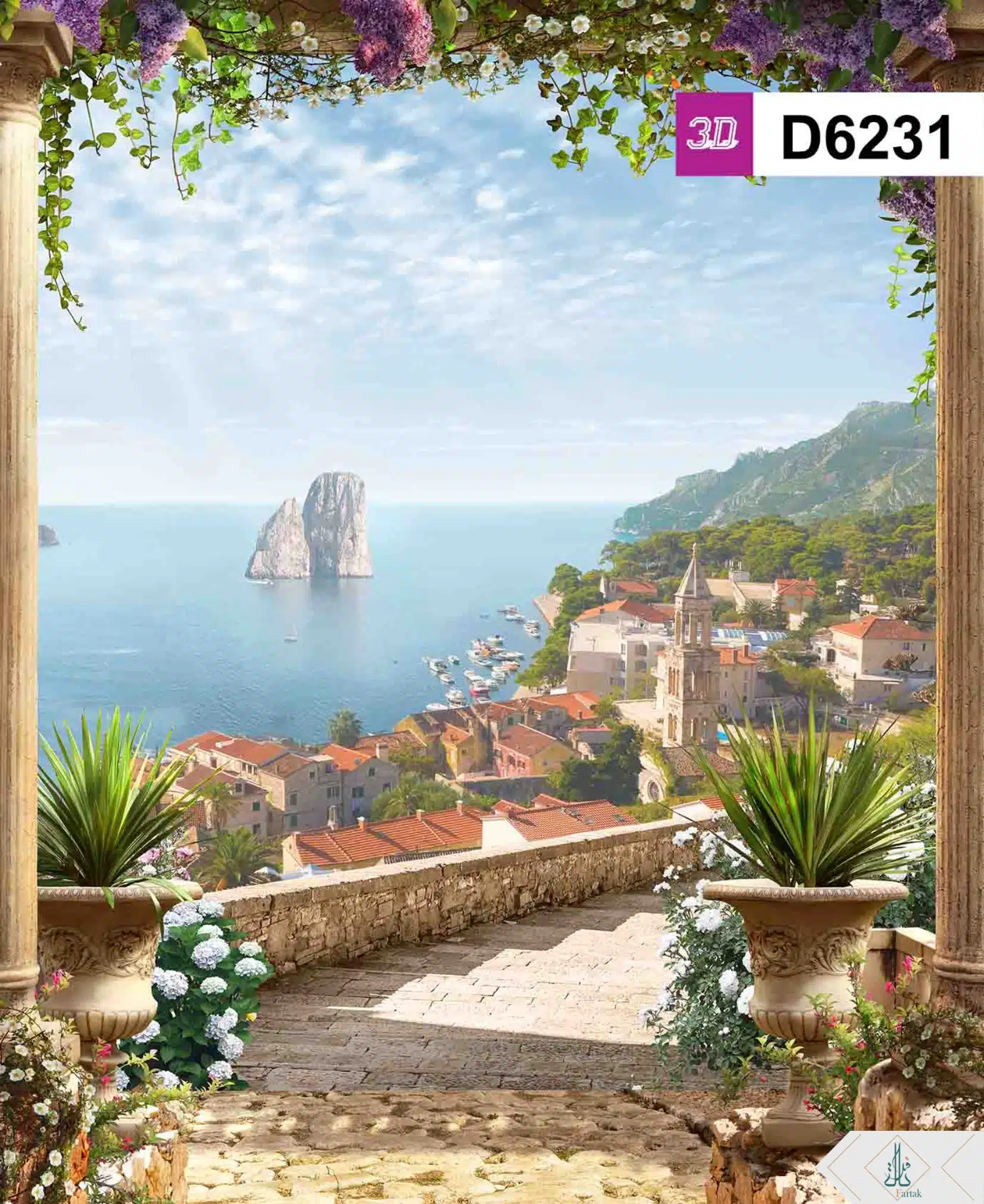 پوستر دیواری سه بعدی طرح پنجره D6231