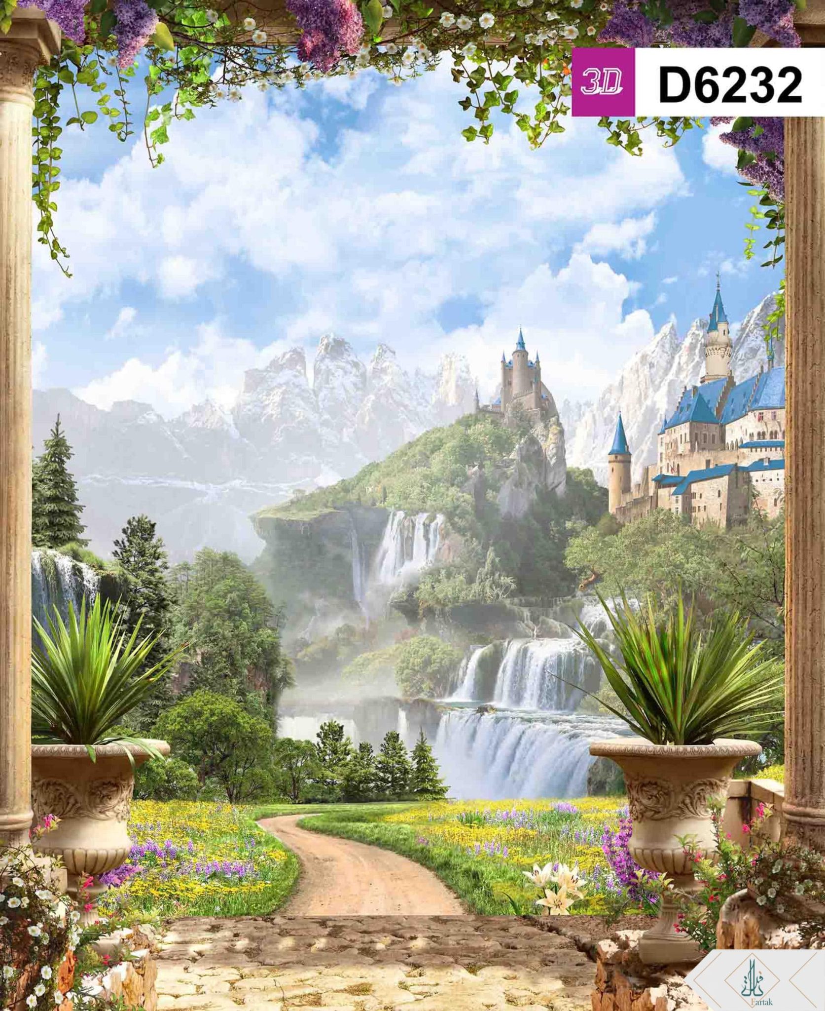 پوستر دیواری سه بعدی طرح پنجره D6232