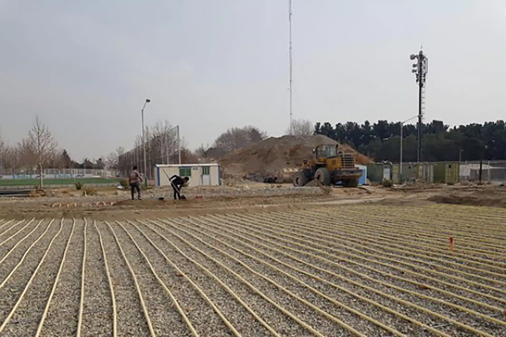 زیرسازی چمن مصنوعی فوتبال