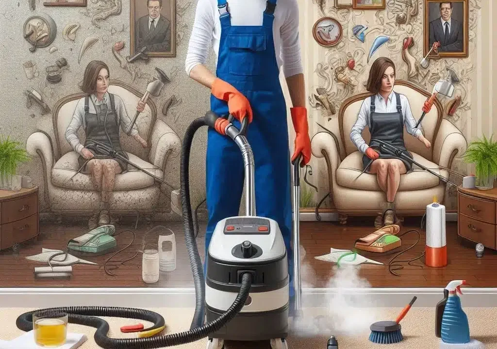 تمیز کردن کاغذ دیواری با بخارشو