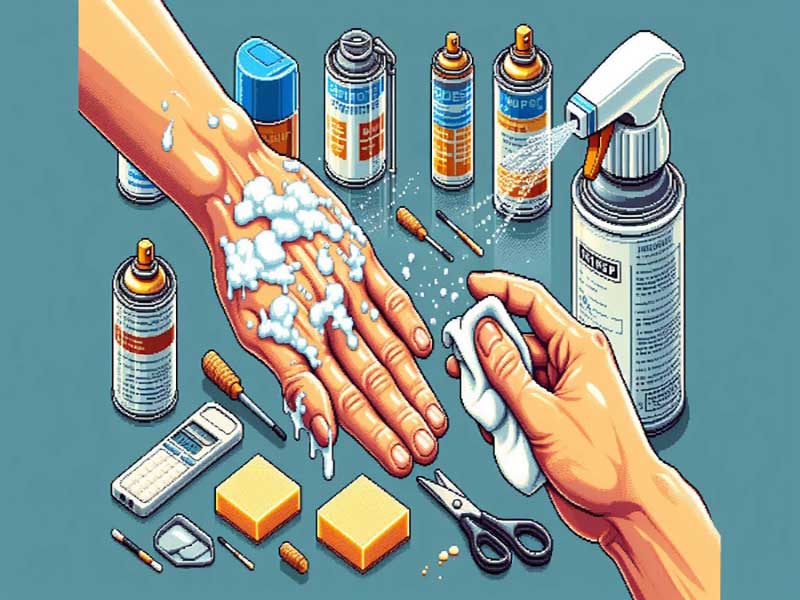 روشهای خانگی پاکسازی اسپری فوم از روی دست